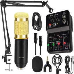 BM-800 Condenser Microphone Set with 2 Channel Sound Mixer For Broadcasting Studio Recording-27