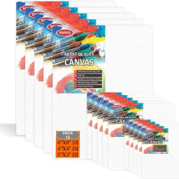 6X8 [5] 4X4 [5] 3X3 [5] Artist canvas board Cotton Medium Grain Board Canvas, Primed Canvas Board (Set of 15)-6