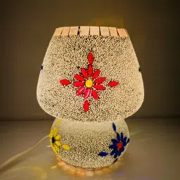 Mosaic Table Lamp Combination of Colour Beads Mushroom Round Dome Shape Mosaic Bedside Table Turkish Lamps with Colorful Light for Home Decoration Bedroom Table Lamp-10