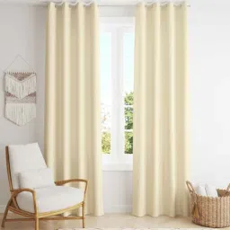 parda online Off White Polyster Solid 5ft Blackout Eyelet Window/Door (1 Pc)-picture-24