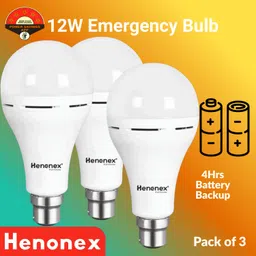 henonex Energy Saving 12W LED Emergency Bulb – Pack of 3 2 hrs Bulb Emergency Light-picture-41