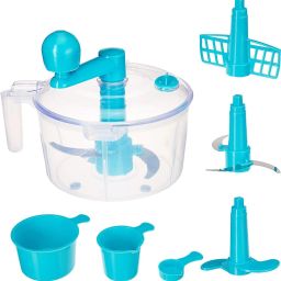 Plastic 3 In 1 Dough/Atta Maker Vegetable Cutter Beater/Churner (Sky Blue) - CTKTC30887 Plastic Detachable Dough Maker-25