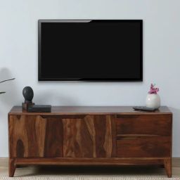 woodsworth from pepperfry Gabriella Sheesham Wood TV Unit In Provincial Teak Finish With Drawers-picture-0