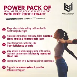 black mirror IRON, VIT B12, FOLIC ACID, VIT C, ZINC, BEET ROOT EXT. SUPPLIMENTS TABLETS image 3