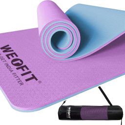 Standard TPE Yoga Mat with Carry Bag for Home Gym Workout | Men, Women Exercise Purple 6 mm Yoga Mat-image-69