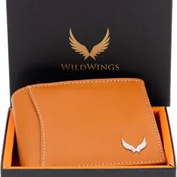 Men Trendy, Evening/Party, Casual, Formal Gold Genuine Leather RFID Wallet-image-10