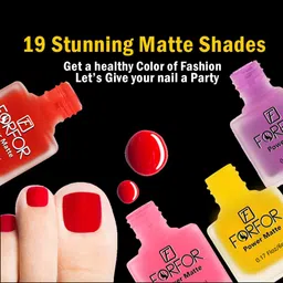 FORFOR Power Matte Set Of 6 Long Lasting Nail Polishes - 6 ml Each image 2