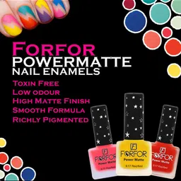 FORFOR Power Matte Set Of 6 Long Lasting Nail Polishes - 6 ml Each image 3