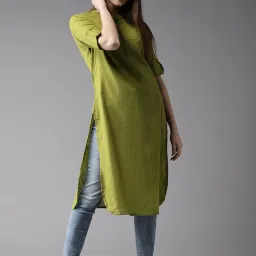 Women Solid Cotton Blend A-line Kurta-picture-33