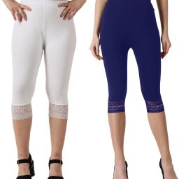 Capri leggings Lace Women White, Dark Blue Capri-image-62
