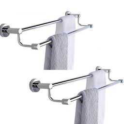 High Grade Stainless Steel Towel Rod/Towel Rack for Bathroom/Towel Bar/Hanger/Stand/Bathroom Accessories (Pack of 2) 24 inch 2 Bar Towel Rod-image-87