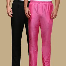 white heart Pack of 2 Ethnic Wear Viscose Blend Elasticated Waist with Side Pockets Men Pyjama-picture-21
