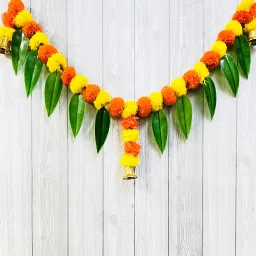Akaar Artificial Marigold Toran/ Bandhanwar with Mango Leaves Toran-image-49