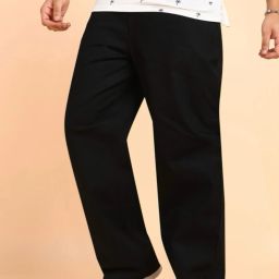 Men Loose Fit Mid Rise Black Jeans-image-30