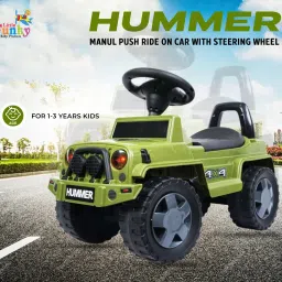 Stylish Hummer Manual Push Car With Music & Light For Kids Car Non Battery Operated Ride On-image-53
