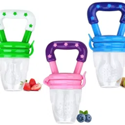 enorme Baby Silicone Fruit and Food Nibbler or Feeding Pacifier Feeder ( Multicolor ) Teether and Feeder image 2