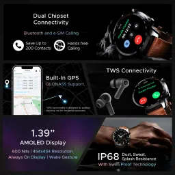 boAt Lunar Pro LTE / eSIM Support,Built-in GPS,1.39" AMOLED Display & Connection Smartwatch image 2