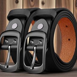 roadster Men Formal Black Genuine Leather Belt-picture-2