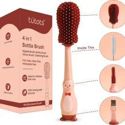 Silicone 4 in 1 Bottle Brush for Nipple and Tableware-image-57