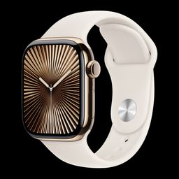 Apple Watch Series 10 GPS+Cellular with Sport Band - S/M (42mm Retina LTPO3 OLED Display, Gold Titanium Case)-picture-24