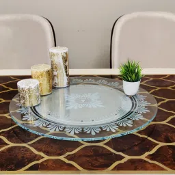 easyroot Rotating Serving Tray for Dining Table-21 inch Clear Trivet image 4