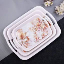 Fancy Design | Ideal For Serving Snacks / Tea / Coffee Tray Serving Set-image-2