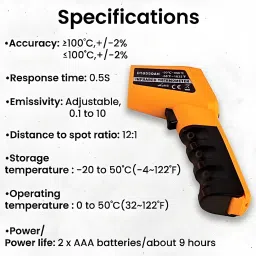 r&d Temperature Gun-50°C To+550°C Digital Non-Contact Infrared Thermometer Laser Temperature Sensor and Controller Electronic Hobby Kit image 2