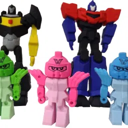 Premium Quality Robot Shape Eraser Set (Set of 5) Non-Toxic Eraser-18