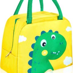 Kids Insulated Lunch Bag, Yellow Dainasor Design, Cute Cartoon Character Waterproof Lunch Bag-image-80