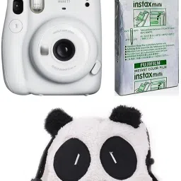 FUJIFILM Instax Mini 11 Instax mini 11 Ice White with Panda Pouch and 10 Shot film Instant Camera-picture-14