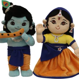 Lord Krishna & Radha Duo (Non-Musical) | Soft Plush Toys- 30 cm-13