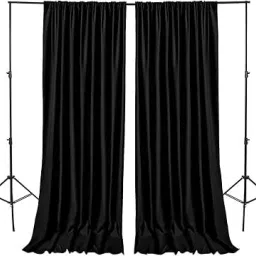 Cam cart Black Backdrop Curtain for Parties Background Curtains 4x8 (2 penal) Reflector-image-9