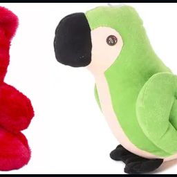 Red Teddy With Green Parrot Teddy Combo Set of 2 Soft Toys For Kids_NEW1 - 25 cm-image-40