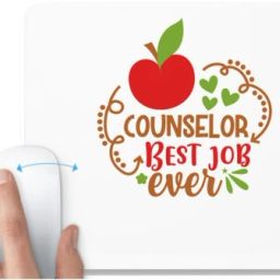 UDNAG White Mousepad 'Counselor | counselor best job ever' for Computer / PC / Laptop [230 x 200 x 5mm] Non Slip Base Mousepad-image-81