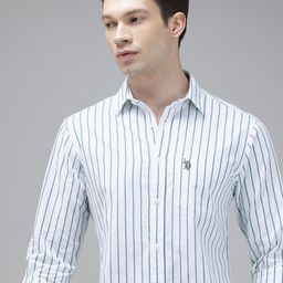 u.s. polo assn. Men Tailored Fit Solid Cut Away Collar Casual Shirt-picture-4