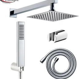 Mingle Ultra Slim Shower 12 Inch With 18 inch Square Arm (Telephone Hand Shower) Rain Shower Rainfall-26
