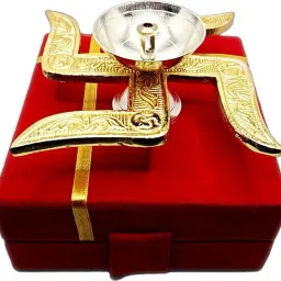 Brass Swastik Diya for Pooja | Diwali Pooja Decoration | Brass Diya for Pooja Multicolor Brass Table Lantern-image-15