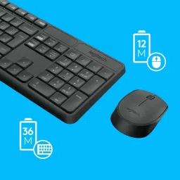 Logitech MK235 Full-Sized, 15 FN Keys, 3-Year Battery Life Combo Mouse and Wireless Standard Laptop Keyboard Compatible with Desktop, Laptop, Mac 2.4 GHz Wireless Unifying USB Receiver, Compatible with PC, image 3