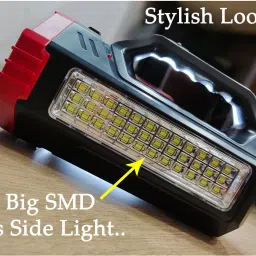 shoptric 2 km long range with 2 mode 280w jumbo high brightness rechargeable torch light 6 hrs Torch Emergency Light image 2