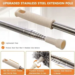 deejet Flexible Head Microfiber Feather Duster with Extendable Telescopic Pole Wet and Dry Duster image 3