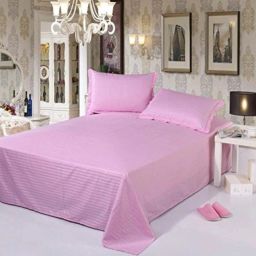230 TC Cotton Double Striped Fitted (Elastic) Bedsheet-image-38