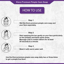 kisra Premium Acne Prone Skin - Controls Acne Development - Clears Out Clogged Pores - Formulated Specially To Create A Barrier Against Acne Development – Pimple Care Soap image 4