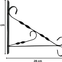 garden deco High Quality Twisted design Wall Mounted Shelf Bracket (Set of 4 Pcs) 30 cm Shelf Bracket image 3