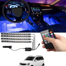 Multicolor 48LED/4Pcs Atmosphere Car Interior Light With Remote Control-213 Car Fancy Lights-image-47