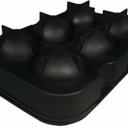 shopping & mart flexible silicone spherical 6 Round ice ball maker mold with lid 18 X 7 X 7 cm Black Silicone Ice Ball Tray image 4
