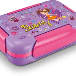More Meal Small Tiffin Box, 600 ml, with Container,120 ml and Spoon,Light Purple 1 Containers Lunch Box-18