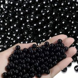 Black Round Pearl Beads for Jewellery & Craft | 10MM | 90g-17