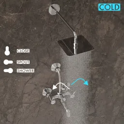 ZAP Elixir Series Brass 2 in1 Wall Mixer With Overhead Shower Set Bath & Shower Systems Rainfall image 5