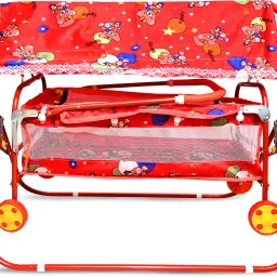 steeloart Baby Cradle For New born With Swing buggi, mosquito net ,Heavy Body Frame image 2