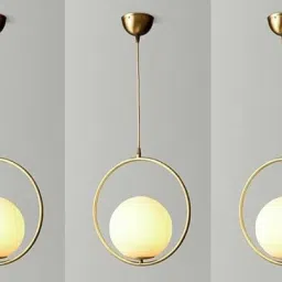 LYMON Hanging light Round Drop Gold Color without (pack of 3) Pendants Ceiling Lamp-image-53